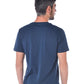 Chic Blue Cotton Tee with Rubber Logo
