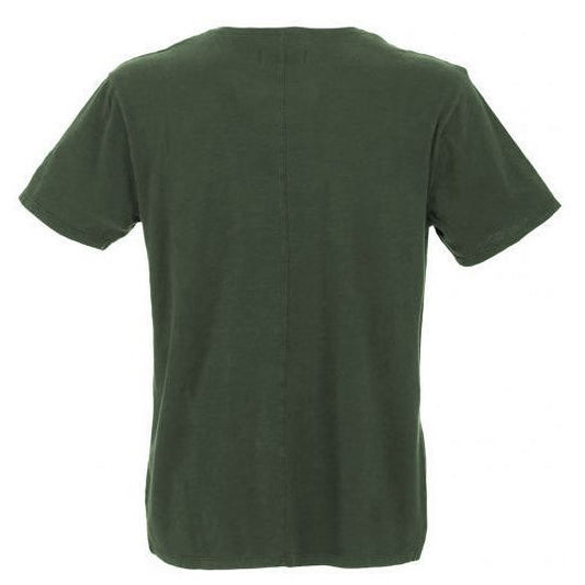 Vintage Green Crew Neck Tee with Chest Pocket