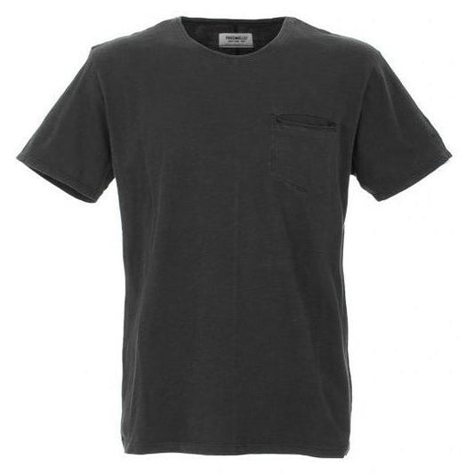 Vintage-Inspired Crew Neck Tee with Chest Pocket