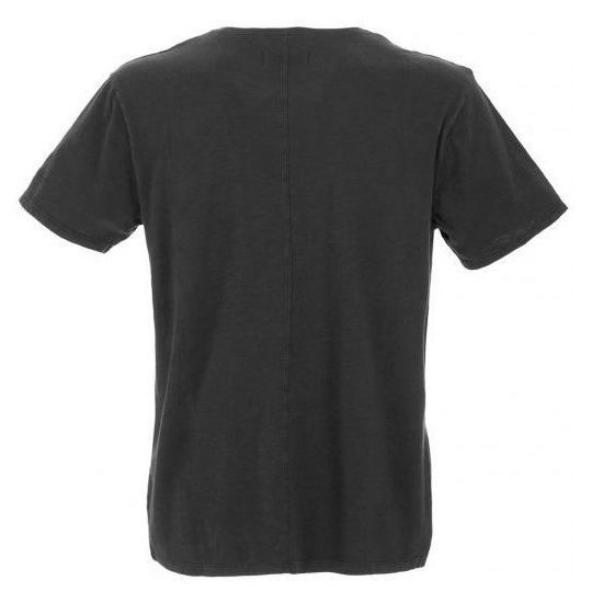 Vintage-Inspired Crew Neck Tee with Chest Pocket