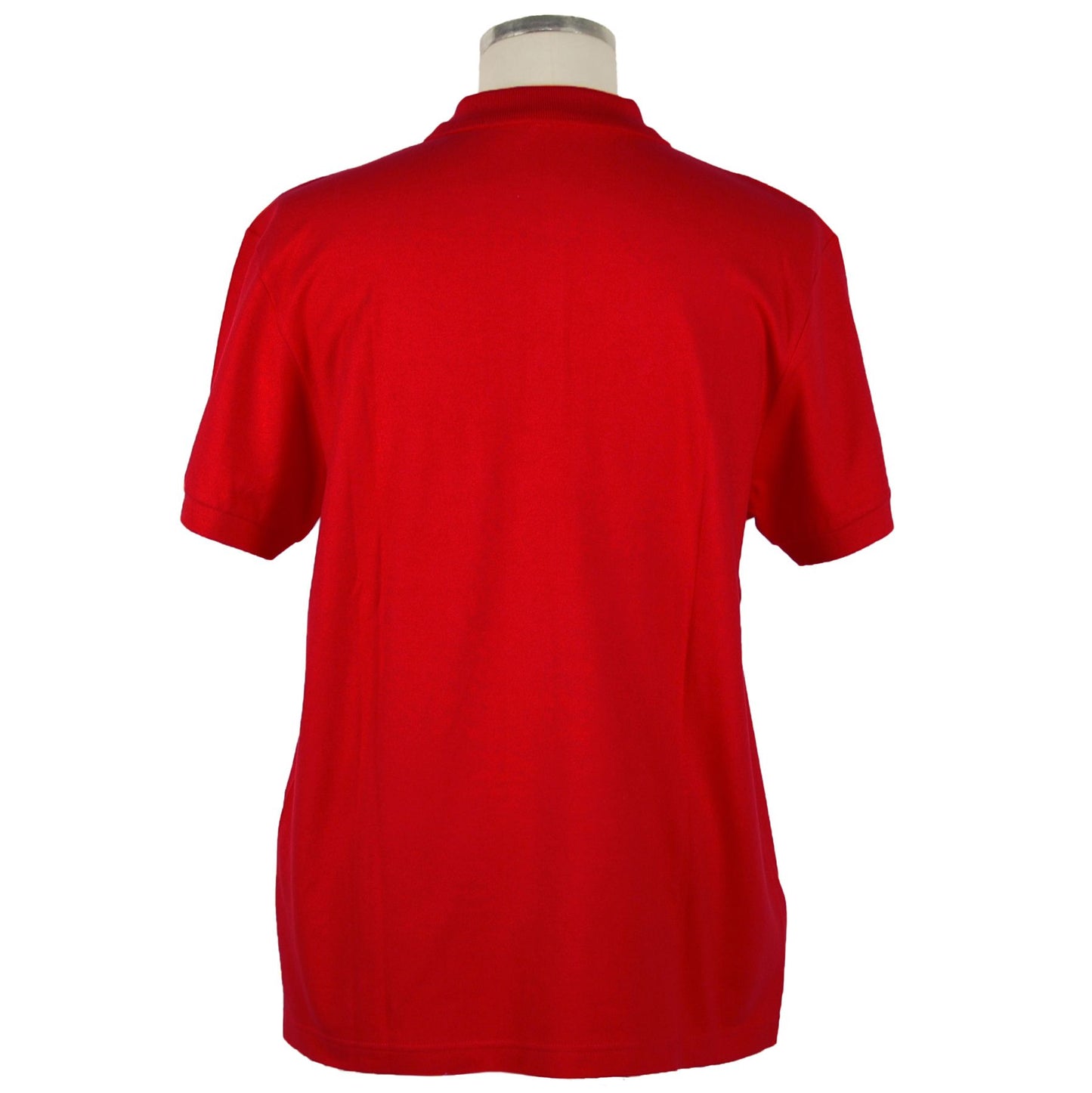 Elegant Red Cotton Polo Shirt with Embroidered Logo