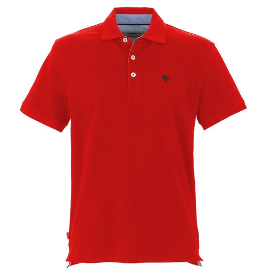 Elegant Red Cotton Polo Shirt with Embroidered Logo