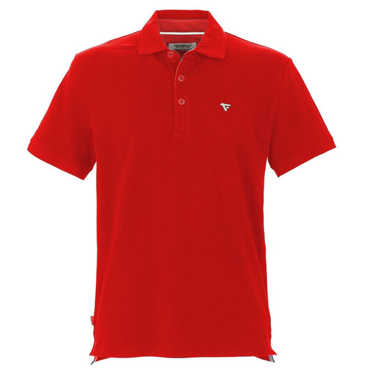 Chic Red Cotton Blend Polo with Embroidered Logo