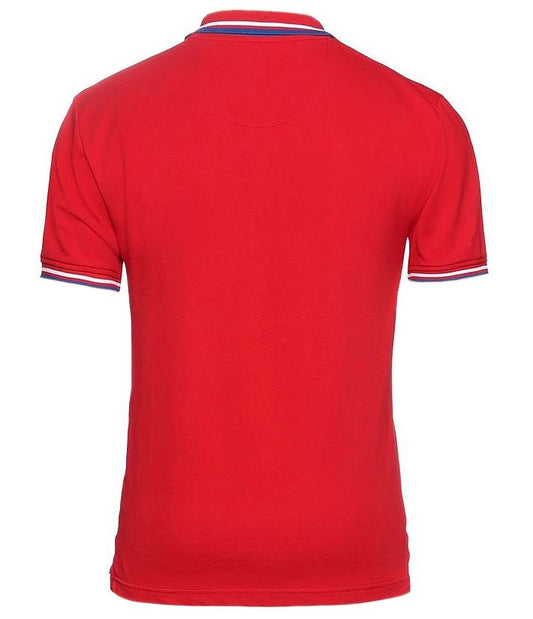 Vibrant Red Triple-Edged Cotton Polo