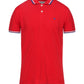 Vibrant Red Triple-Edged Cotton Polo