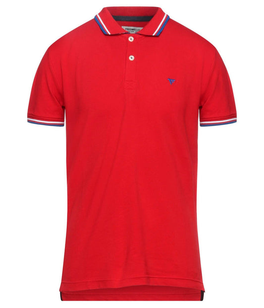 Vibrant Red Triple-Edged Cotton Polo