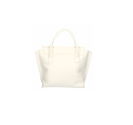 Elegant White Handbag with Magnetic Closure