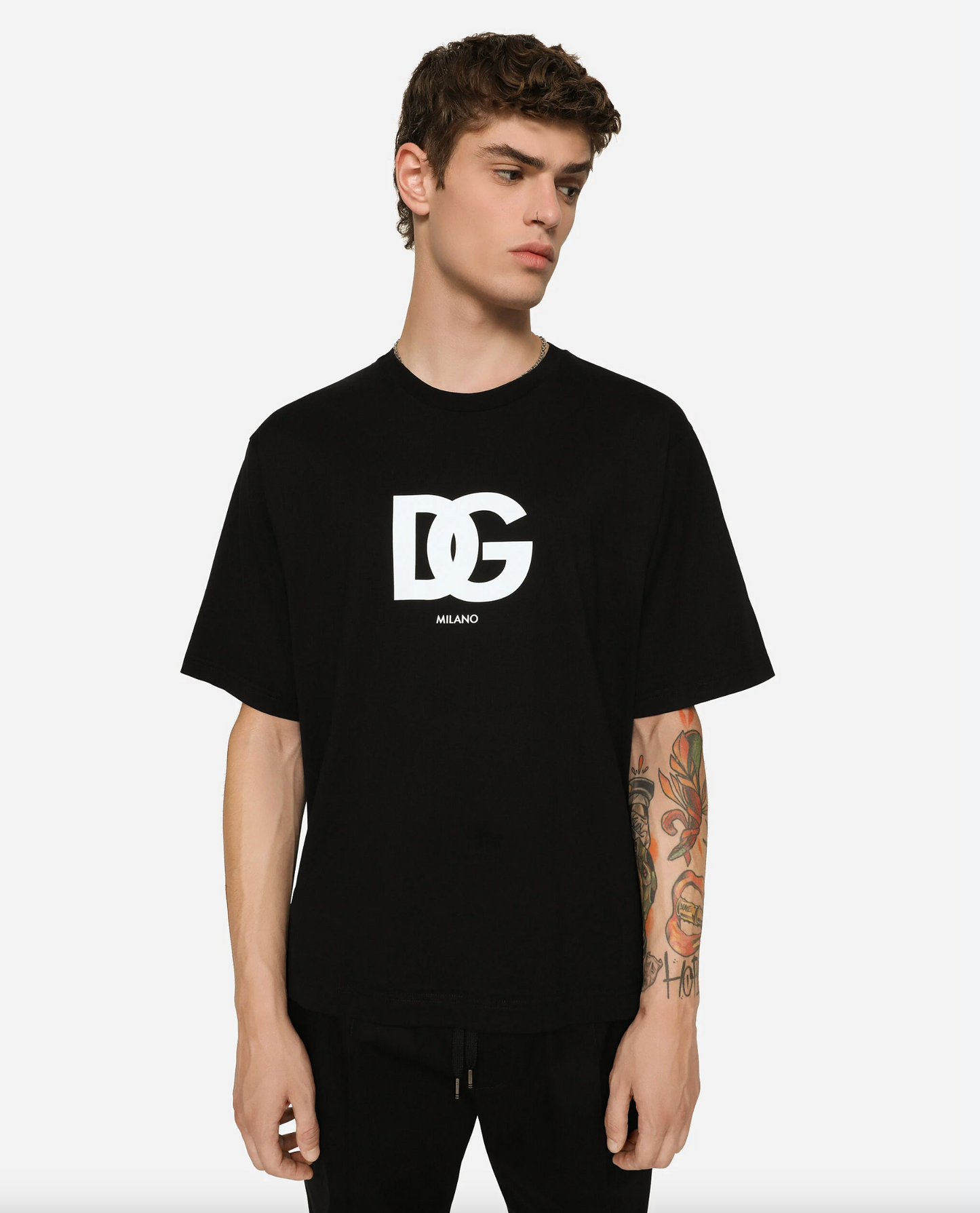 Elegant Black Logo T-Shirt - Pure Cotton