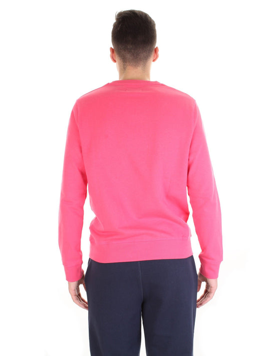 Fuchsia Crew Neck Cotton Sweatshirt with Logo