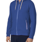 Chic Blue Hooded Sweatshirt with Rubber Logo