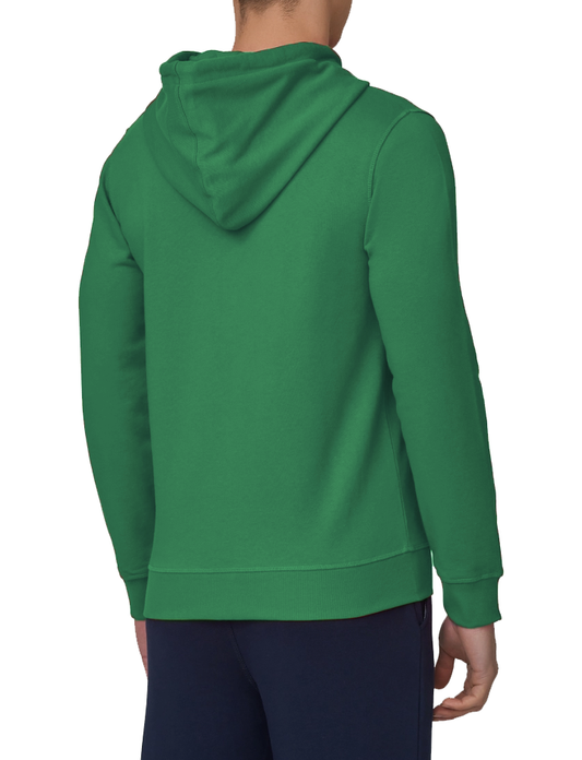 Chic Green Cotton Hooded Sweatshirt with Zip Closure