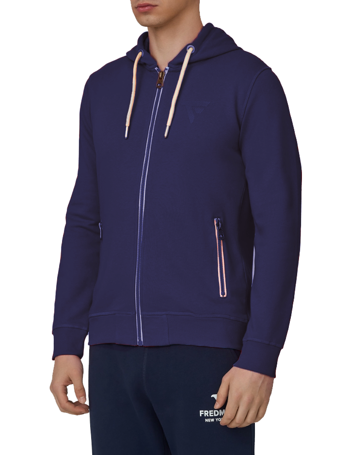 Zip-Up Hooded Sweatshirt in Soothing Blue