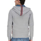 Chic Gray Hooded Zip Sweatshirt with Embroidered Logo