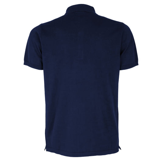 Chic Short-Sleeved Cotton Polo in Blue