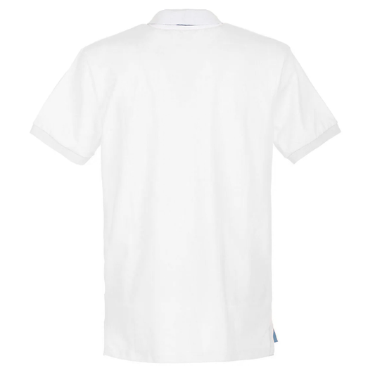 Elegant White Polo Shirt with Chest Embroidery