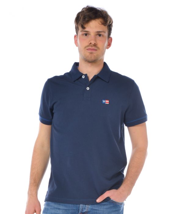 Chic Cotton Polo with Embroidered Flag Logo