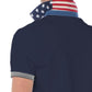 Chic Denim Collar Polo with Chest Logo