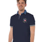 Chic Denim Collar Polo with Chest Logo