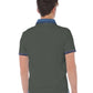 Chic Green Polo with Denim Collar