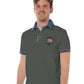 Chic Green Polo with Denim Collar