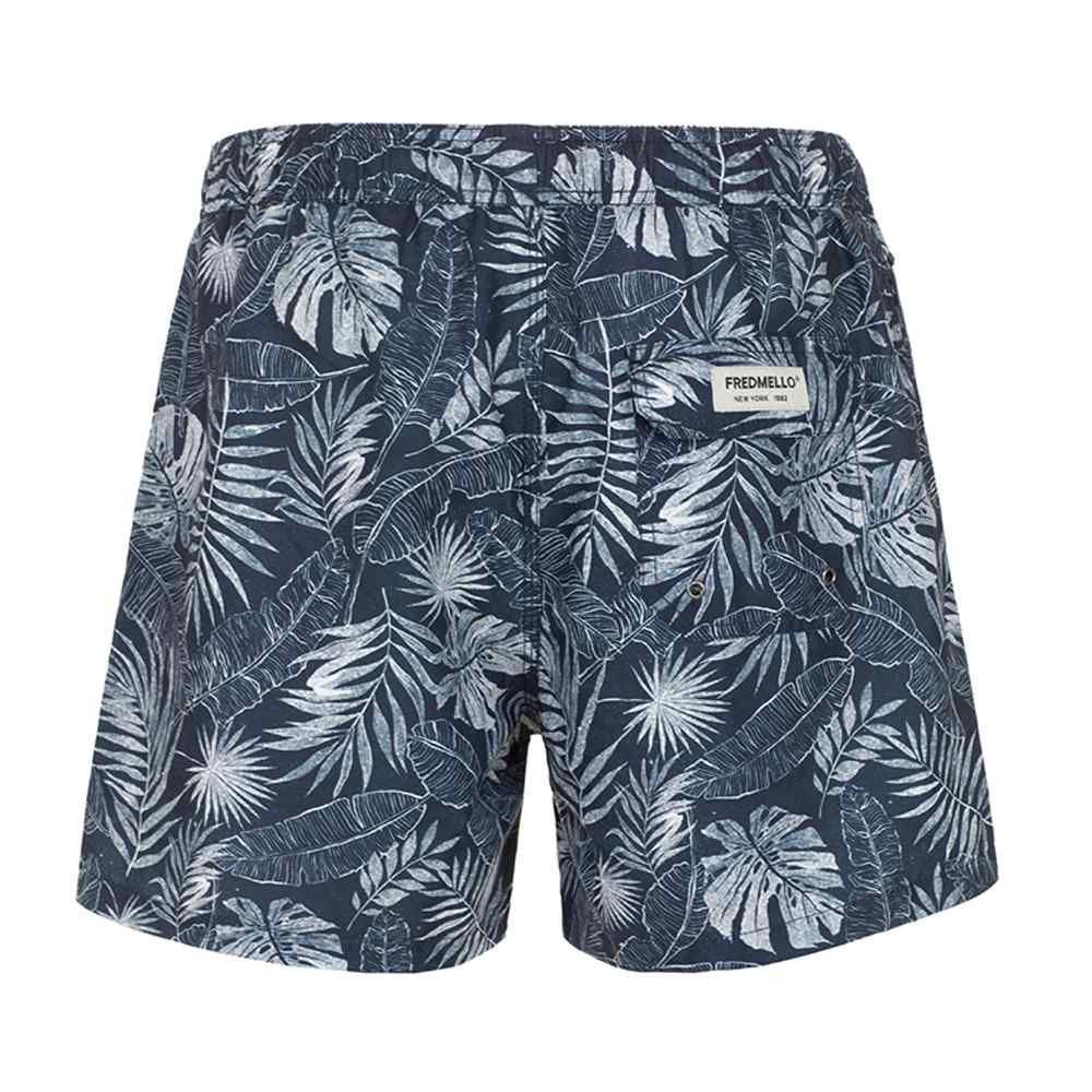 Chic Floral Motif Men's Boxer Swimwear