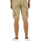 Beige Cotton Bermuda Shorts with Pockets