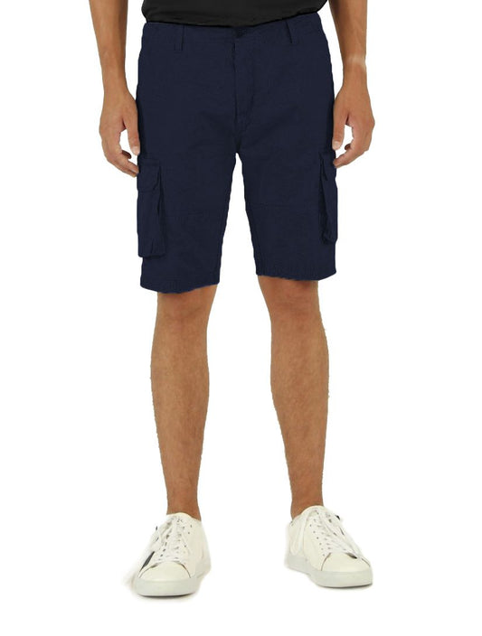 Essential Cotton Cargo Bermuda Shorts - Blue