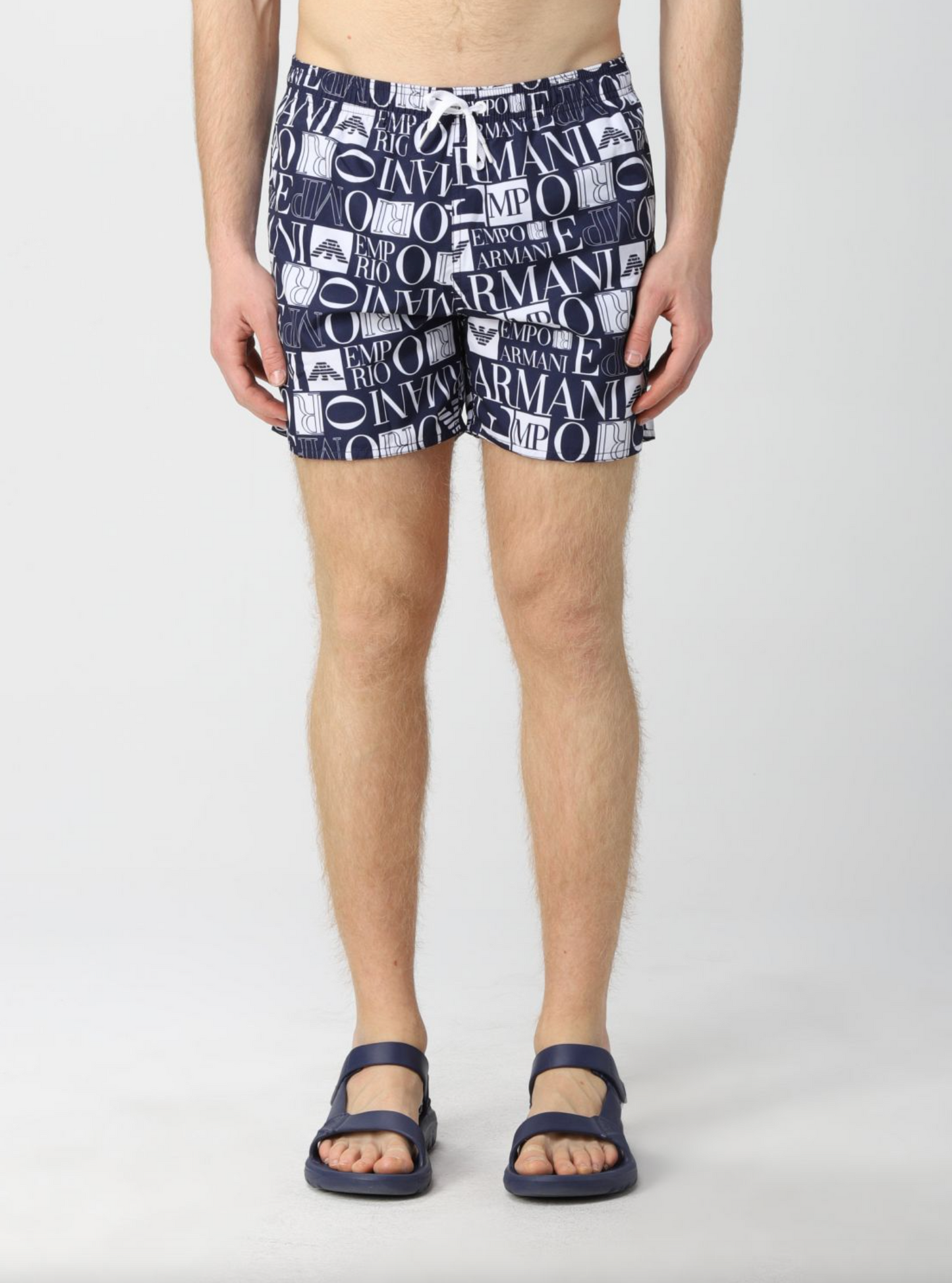 Chic Multilogo Swim Shorts in Blue