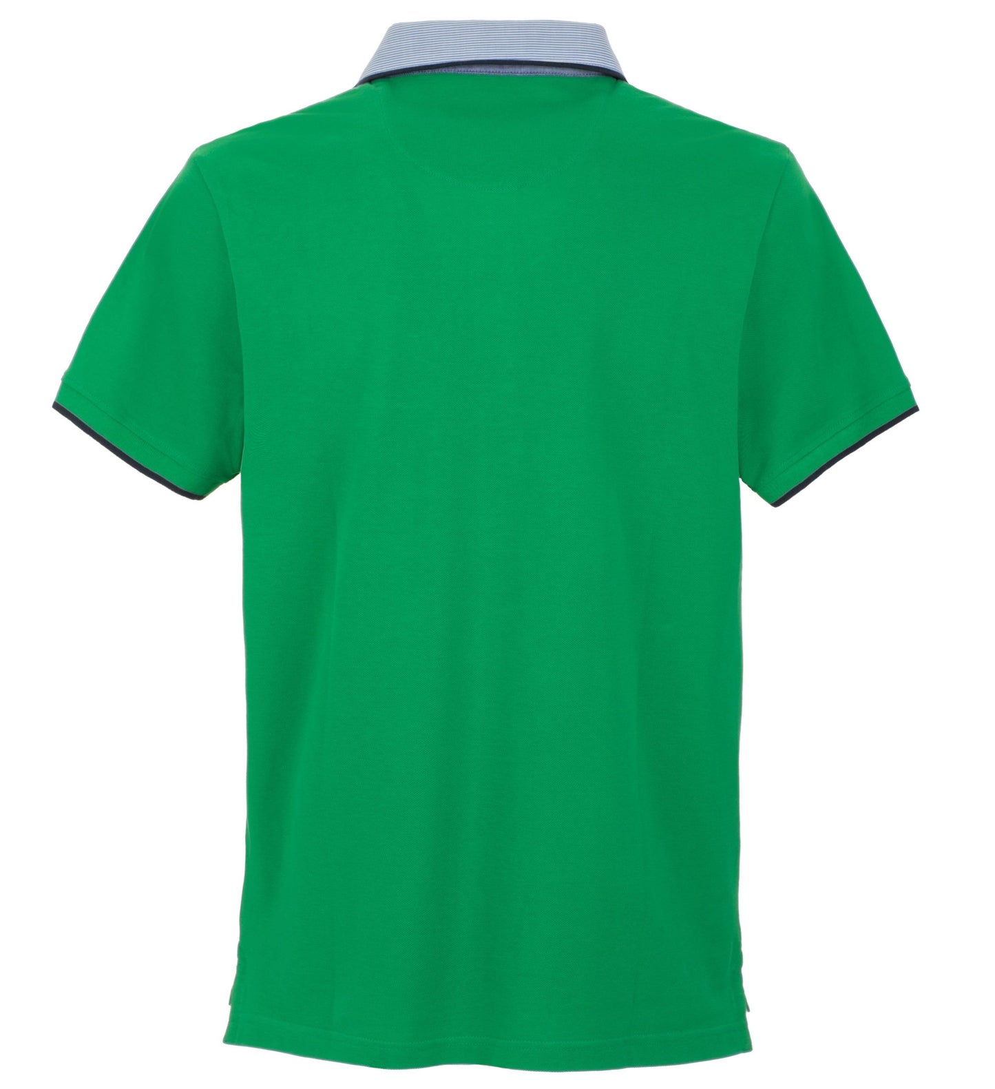 Elegant Green Cotton Polo with Contrast Collar