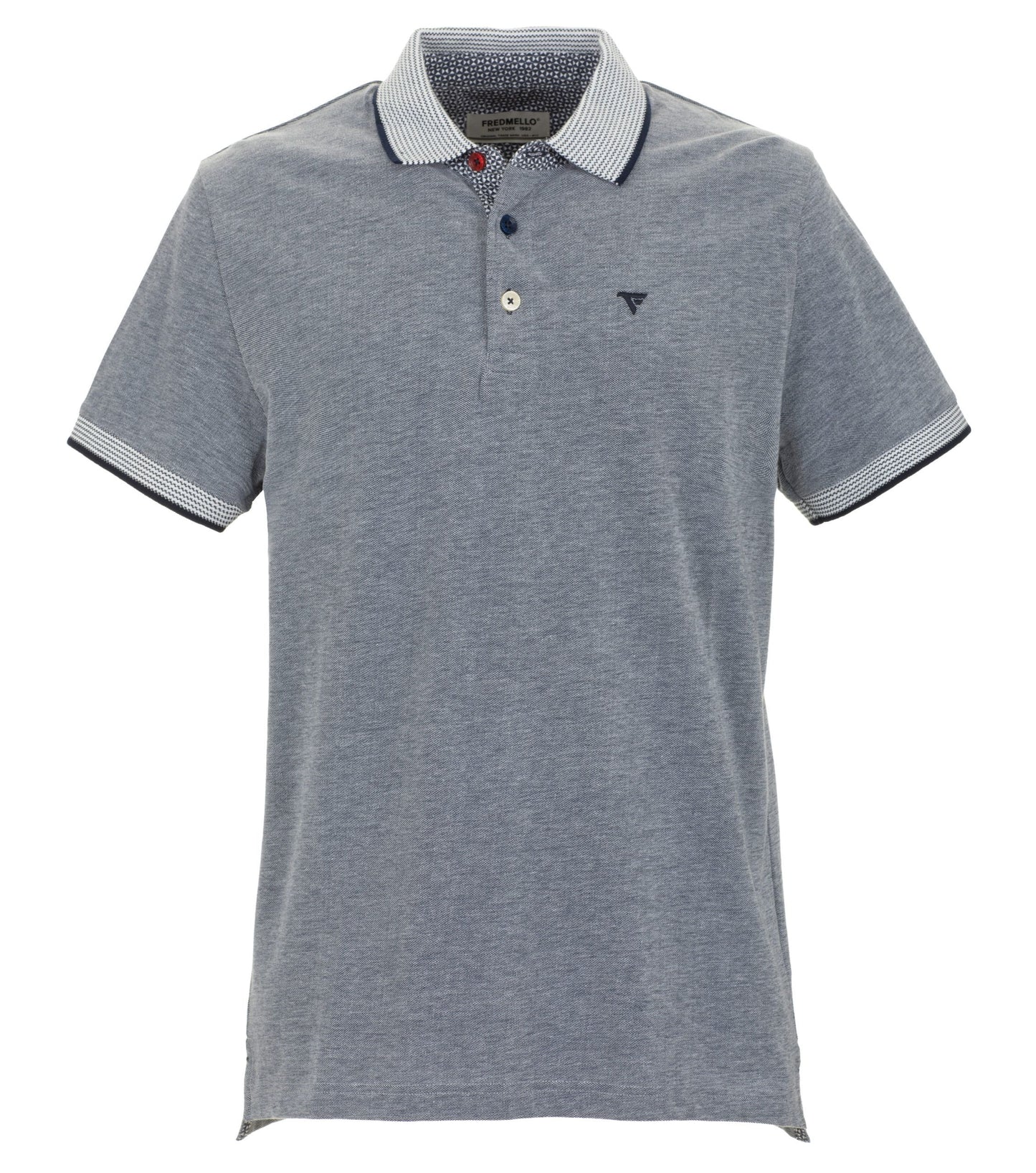 Chic Contrasting Collar Blue Cotton Polo