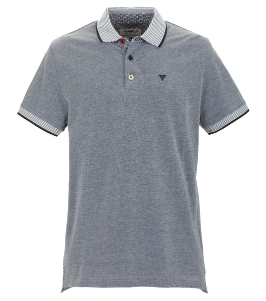 Chic Contrasting Collar Blue Cotton Polo