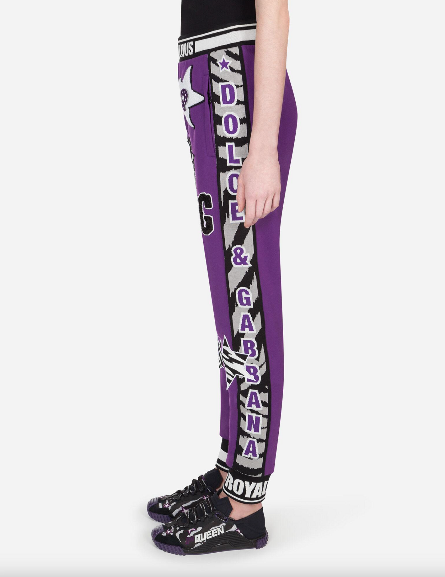 Sequin Embellished Cotton Pants - Radiant Purple