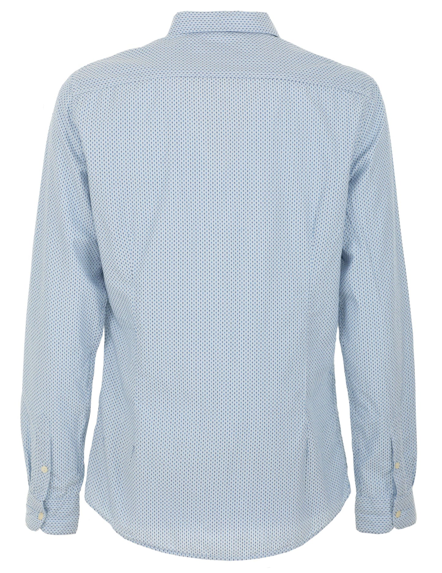 Elegant Light Blue Dotted Cotton Shirt for Men