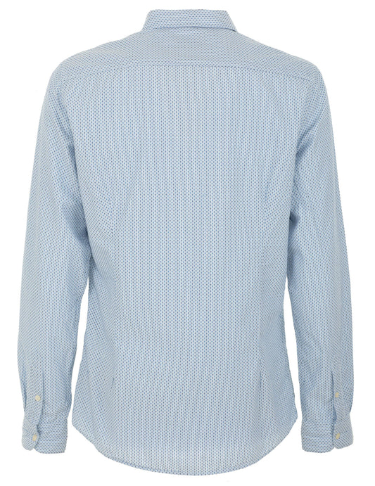 Elegant Light Blue Dotted Cotton Shirt for Men