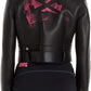 Sleek Black Leather Jacket with Emblem Design