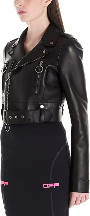 Sleek Black Leather Jacket with Emblem Design