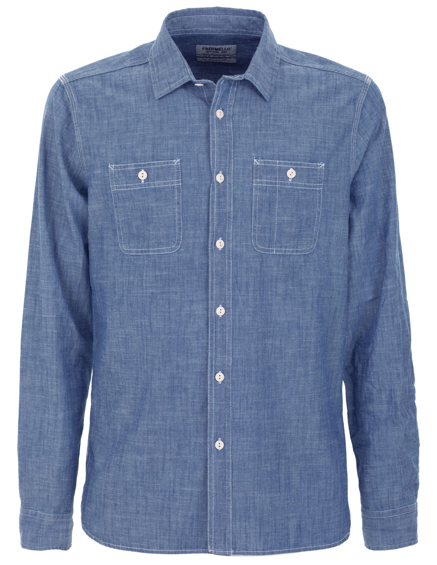 Chic Denim Chest Pocket Shirt