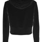 Glitzy Logo Embellished Black Hoodie