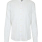 Chic Mandarin Collar Striped Cotton Shirt