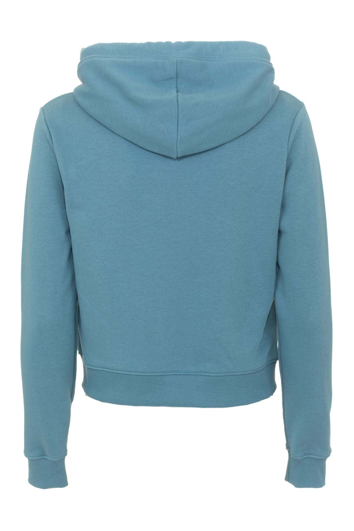 Chic Blue Zippered Cotton Hoodie