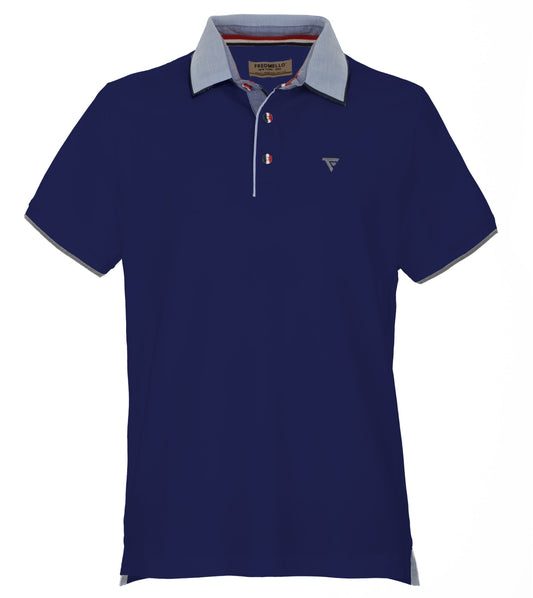 Elegant Cotton Polo with Tricolor Buttons