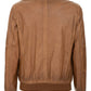 Chic Brown Faux Leather Zip Jacket