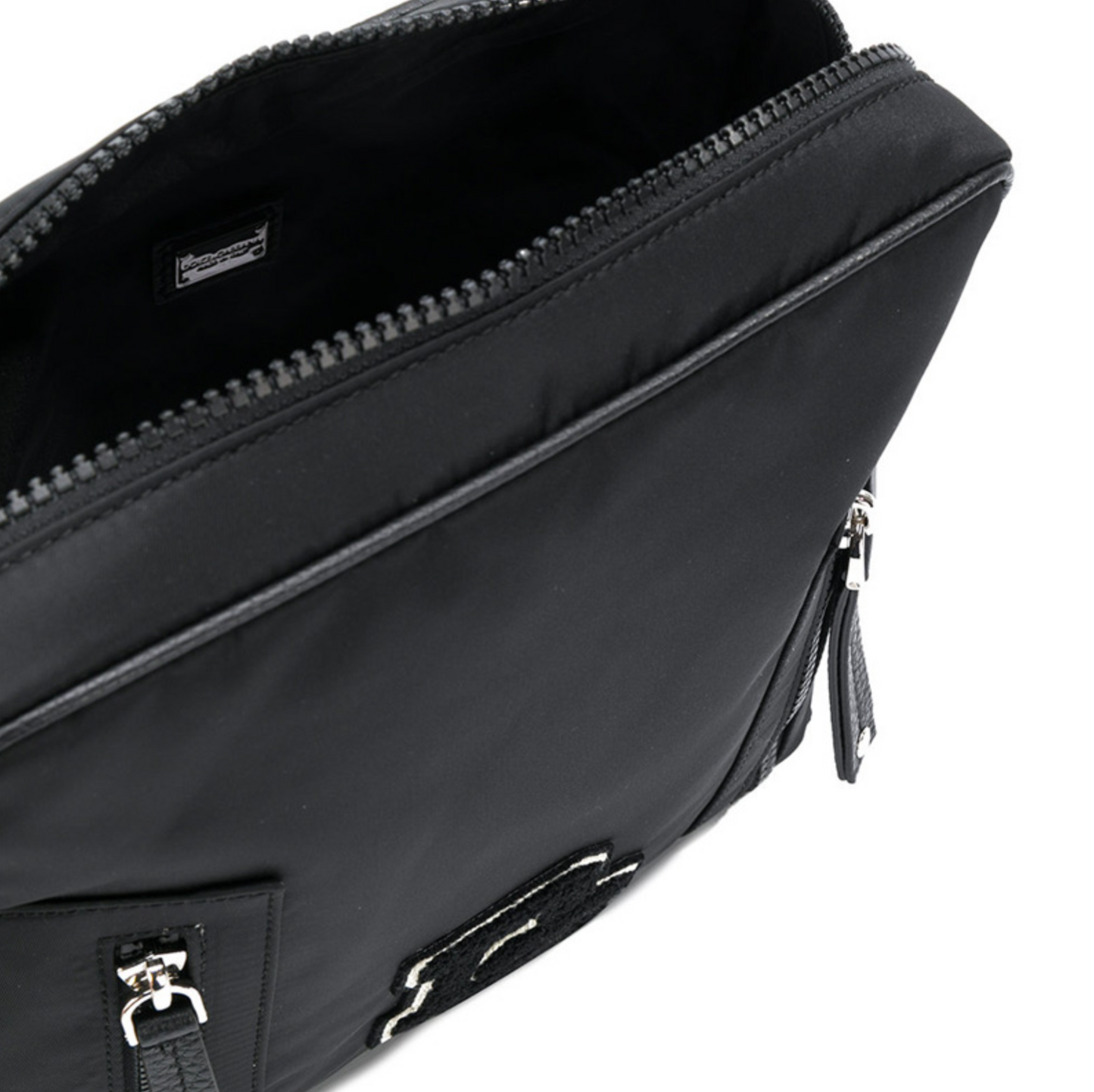 Sleek Nylon Crossbody With Leather Accents