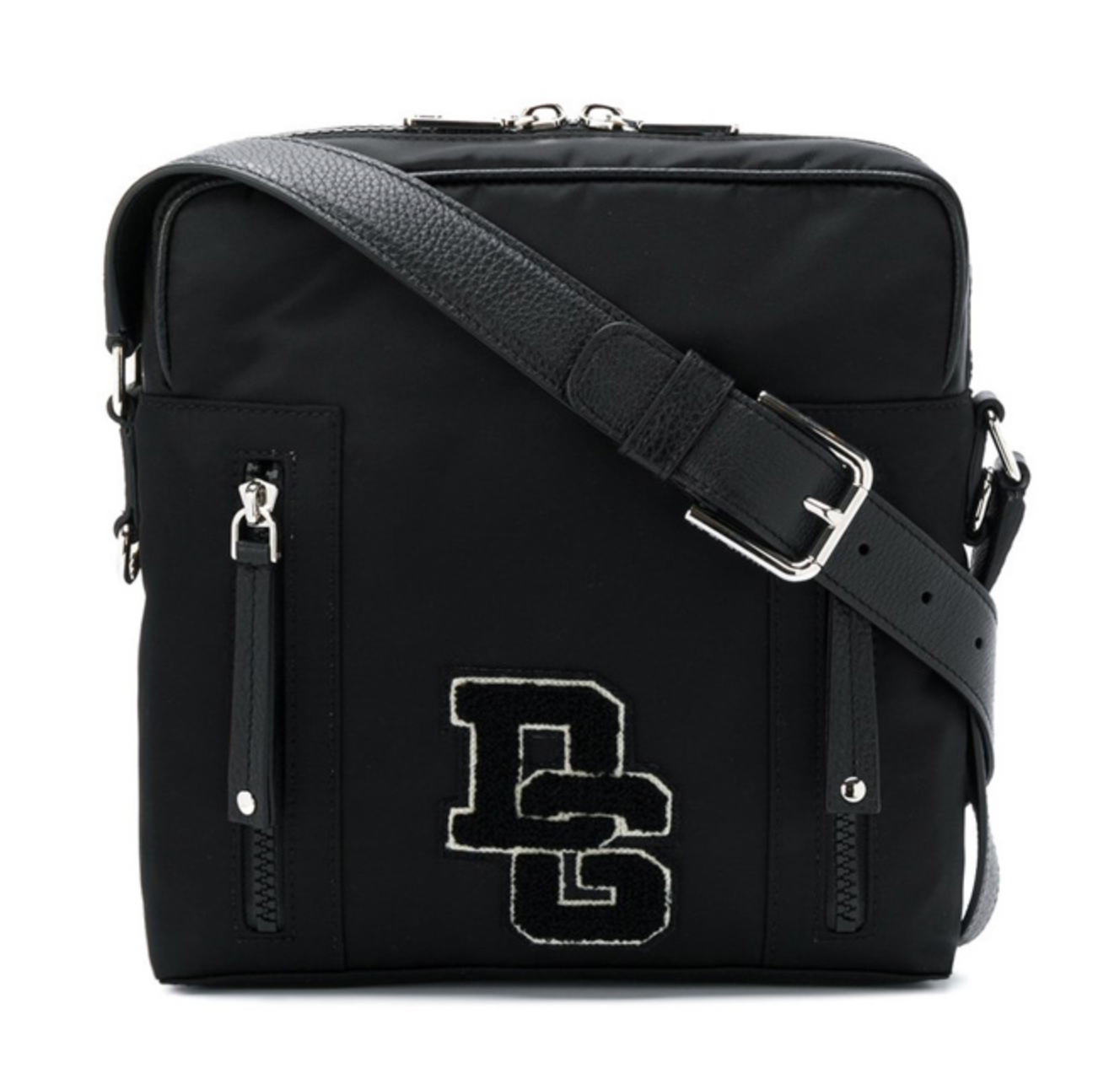 Sleek Nylon Crossbody With Leather Accents