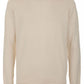 Beige Cotton Crew Neck Sweater with Logo