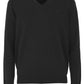 V-Neck Cotton Sweater with Distressed Detail