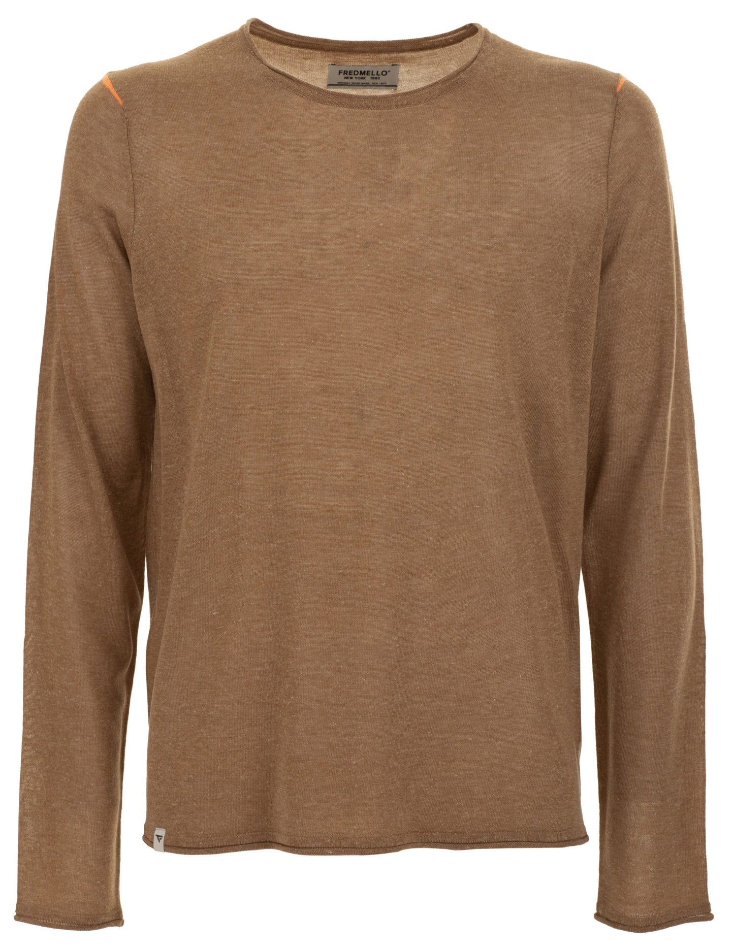 Chic Brown Crewneck Sweater for Men