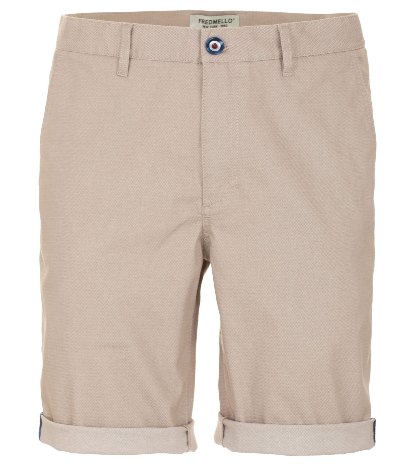 Beige Cotton Blend Bermuda Shorts