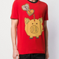 Sleek Red Cotton Designer Tee