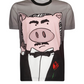 Elegant Gray Cotton T-Shirt with Designer Emblem